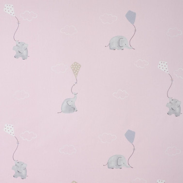 Tela MWS29984228 ELEPHANTS ROSE BEIGE Casadeco