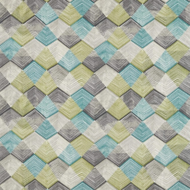 Tela HGEO120683 RHYTHM Teal Linden Charcoal Harlequin