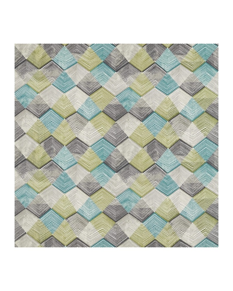 Tela HGEO120683 RHYTHM Teal Linden Charcoal Harlequin