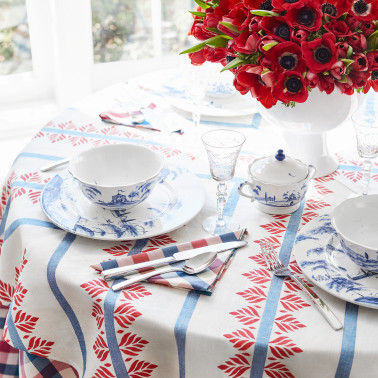 Fern Stripe Red and Blue...