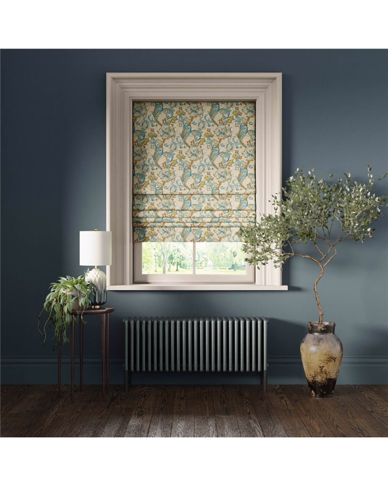 Golden Lily Linen Teal F1677-04