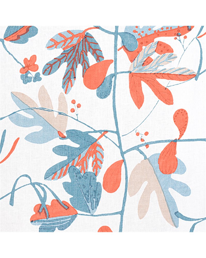 Matisse Leaf French Blue and Coral F916207