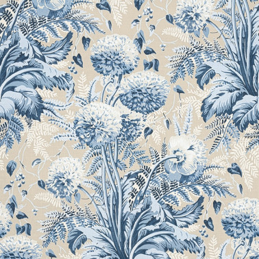 Dahlia Navy On Linen AF24540