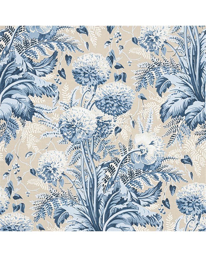 Dahlia Navy On Linen AF24540