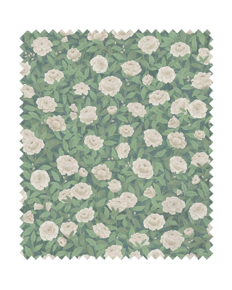 Idyll Roses Linen Union Eau de Nil F121-2010