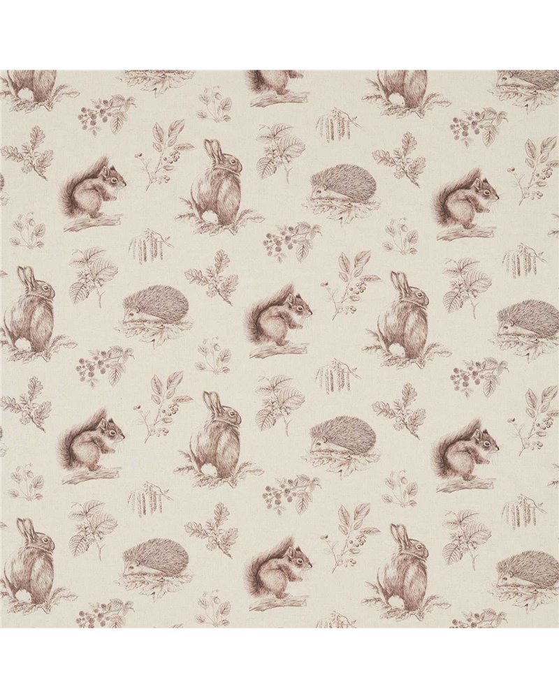 Squirrel & Hedgehog Walnut Linen DWOW225523 Squirrel & Hedgehog Walnut Linen DWOW225523